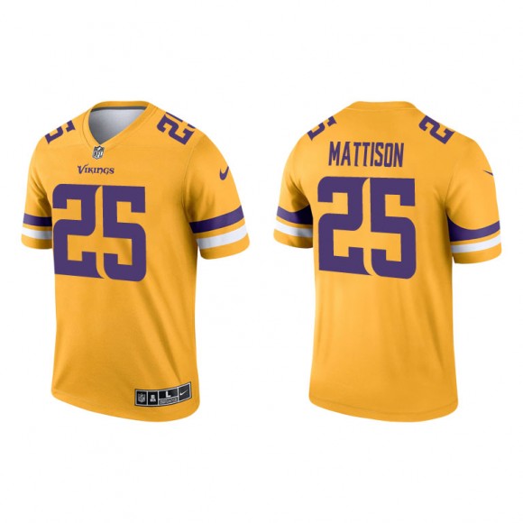 Alexander Mattison Gold 2021 Inverted Legend Vikings Jersey