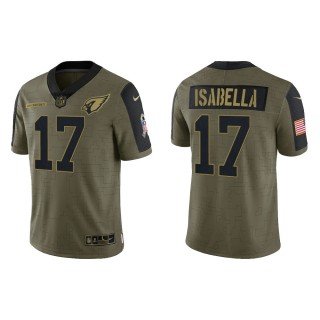 Men's Andy Isabella Arizona Cardinals Olive 2021 Salute To Service Limited Jersey