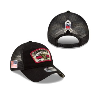 2021 Salute To Service Cardinals Black Trucker 9TWENTY Adjustable Hat