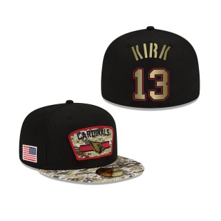 Men's Christian Kirk Arizona Cardinals Black Camo 2021 Salute To Service 59FIFTY Fitted Hat