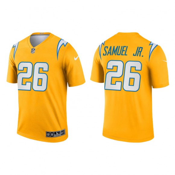 Asante Samuel Jr. Gold 2021 Inverted Legend Chargers Jersey