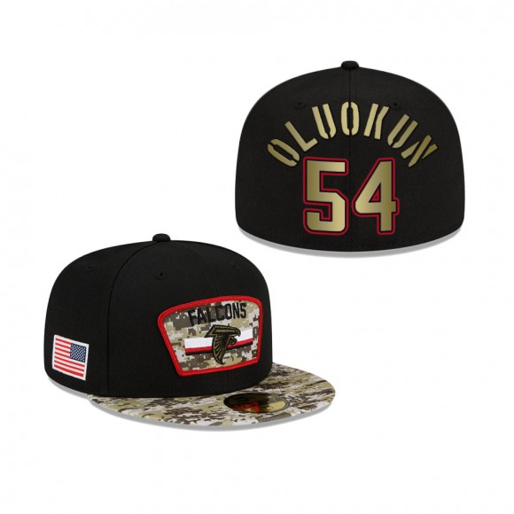 Men's Foyesade Oluokun Atlanta Falcons Black Camo 2021 Salute To Service 59FIFTY Fitted Hat