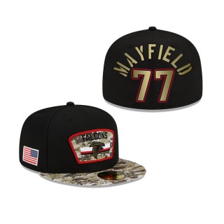 Men's Jalen Mayfield Atlanta Falcons Black Camo 2021 Salute To Service 59FIFTY Fitted Hat