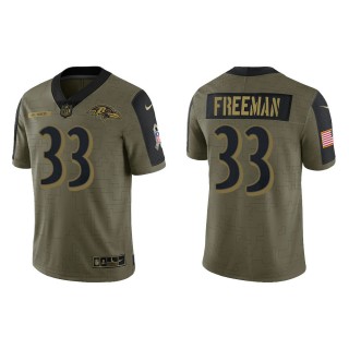 Men's Baltimore Ravens Olive 2021 Salute To Service Limited Jersey
