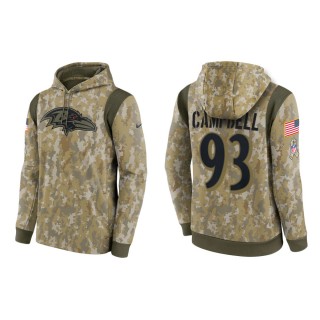 Men's Calais Campbell Baltimore Ravens Camo 2021 Salute To Service Therma Hoodie