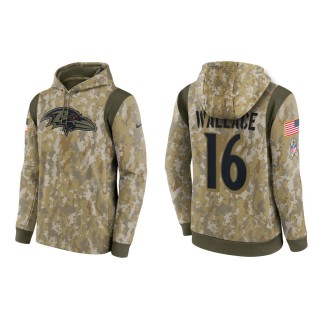 Men's Tylan Wallace Baltimore Ravens Camo 2021 Salute To Service Therma Hoodie