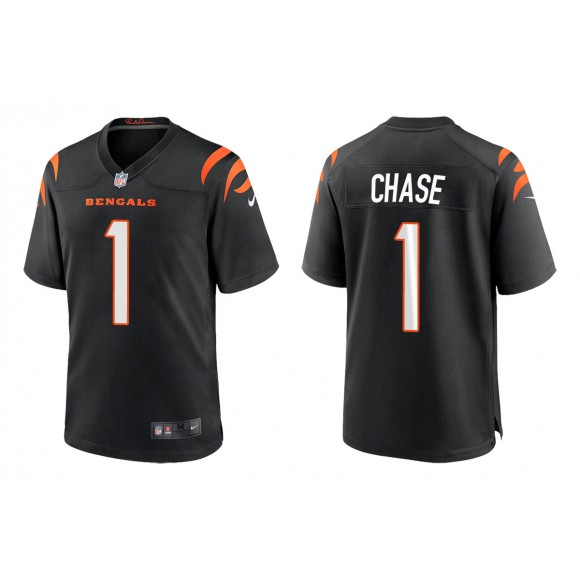 Men's Ja'Marr Chase Cincinnati Bengals Black 2021 NFL Draft Jersey