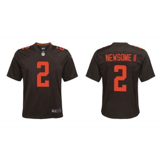 Youth Greg Newsome II Cleveland Browns Brown Alternate Game Jersey