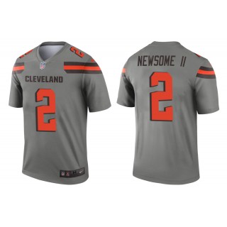 Men's Greg Newsome II Cleveland Browns Gray Inverted Legend Jersey