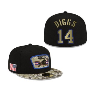 Men's Stefon Diggs Buffalo Bills Black Camo 2021 Salute To Service 59FIFTY Fitted Hat