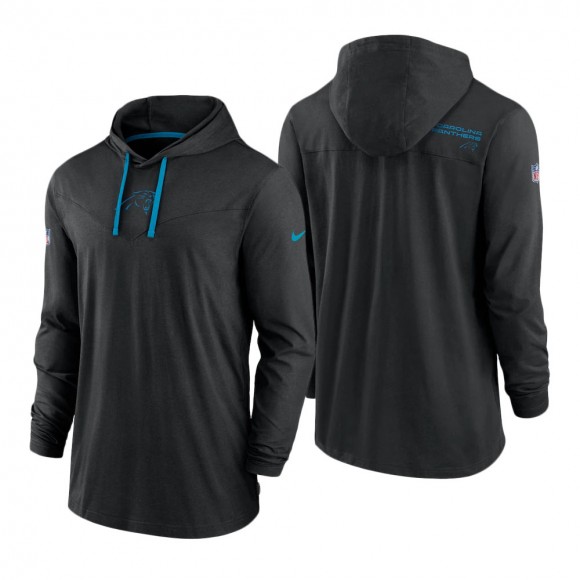 Carolina Panthers Black Sideline Performance Hoodie T-Shirt