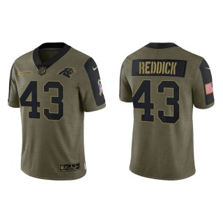 Men's Haason Reddick Carolina Panthers Olive 2021 Salute To Service Limited Jersey