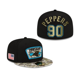 Men's Julius Peppers Carolina Panthers Black Camo 2021 Salute To Service 59FIFTY Fitted Hat