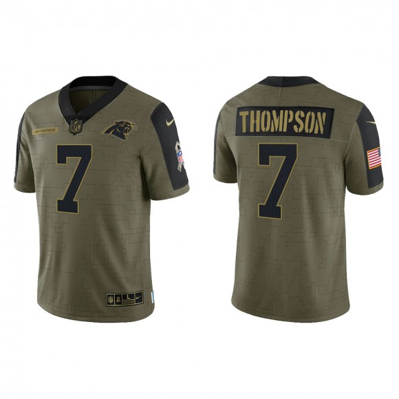 Men's Shaq Thompson Carolina Panthers Olive 2021 Salute To Service Limited Jersey