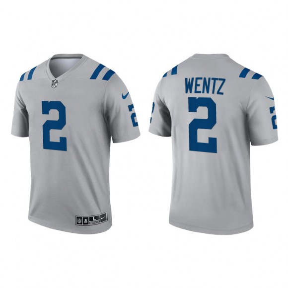 Carson Wentz Gray 2021 Inverted Legend Colts Jersey