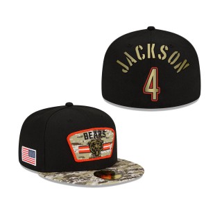 Men's Eddie Jackson Chicago Bears Black Camo 2021 Salute To Service 59FIFTY Fitted Hat