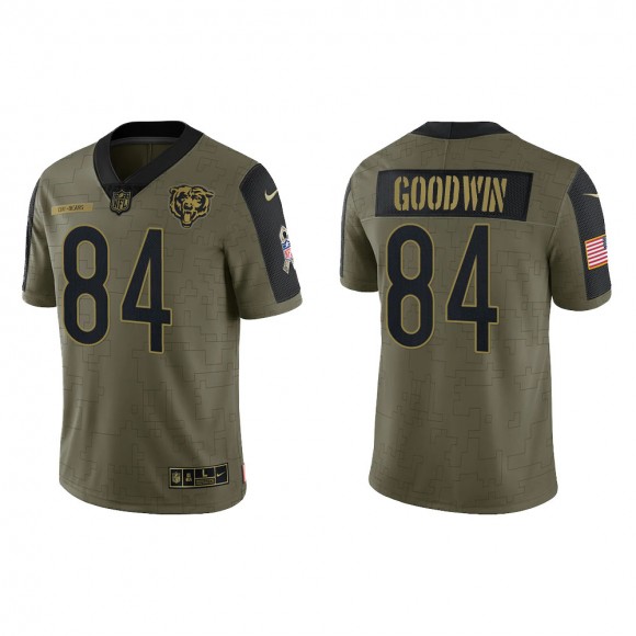 Men's Marquise Goodwin Chicago Bears Olive 2021 Salute To Service Limited Jersey