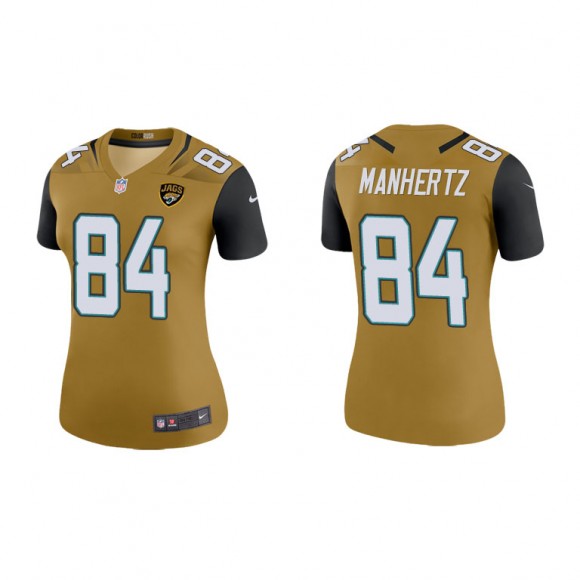 Chris Manhertz Gold Color Rush Legend Jaguars Women's Jersey