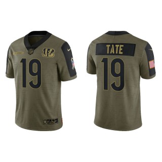 Men's Auden Tate Cincinnati Bengals Olive 2021 Salute To Service Limited Jersey