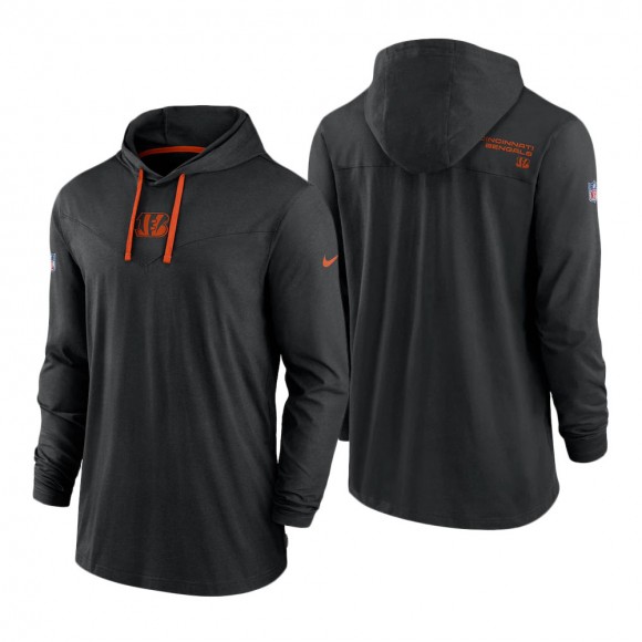 Cincinnati Bengals Black Sideline Performance Hoodie T-Shirt