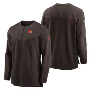 Cleveland Browns Nike Brown Sideline Half-Zip UV Performance Jacket