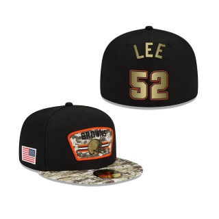 Men's Elijah Lee Cleveland Browns Black Camo 2021 Salute To Service 59FIFTY Fitted Hat
