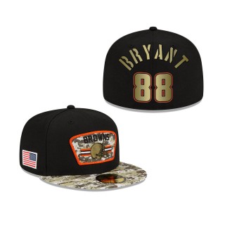 Men's Harrison Bryant Cleveland Browns Black Camo 2021 Salute To Service 59FIFTY Fitted Hat