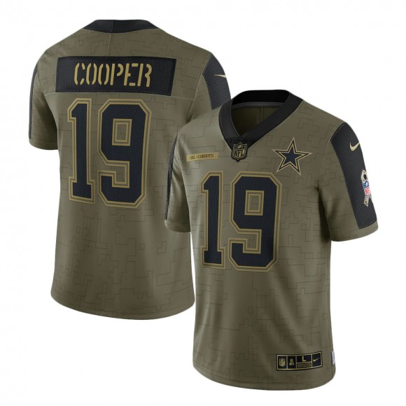 2021 Salute To Service Cowboys Amari Cooper Olive Limited Player Jersey