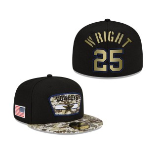 Men's Nahshon Wright Dallas Cowboys Black Camo 2021 Salute To Service 59FIFTY Fitted Hat