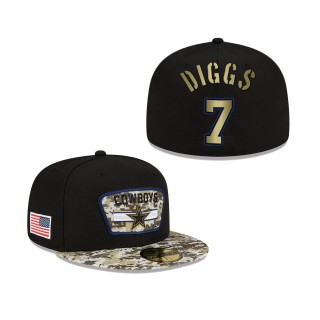 Men's Trevon Diggs Dallas Cowboys Black Camo 2021 Salute To Service 59FIFTY Fitted Hat