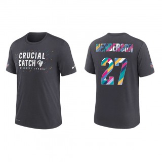 Darrell Henderson Los Angeles Rams Nike Charcoal 2021 NFL Crucial Catch Performance T-Shirt