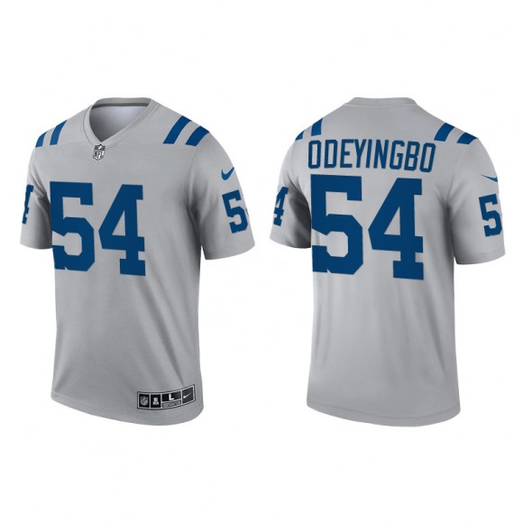 Dayo Odeyingbo Gray 2021 Inverted Legend Colts Jersey