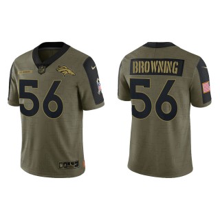 Men's Baron Browning Denver Broncos Olive 2021 Salute To Service Limited Jersey