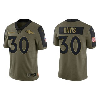 Men's Terrell Davis Denver Broncos Olive 2021 Salute To Service Limited Jersey