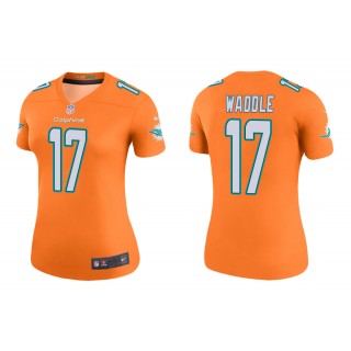 Women's Jaylen Waddle Miami Dolphins Orange Color Rush Legend Jersey