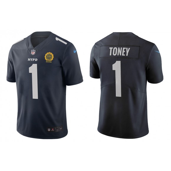 Men's Kadarius Toney New York Giants Navy City Edition Jersey