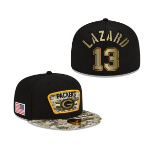 Men's Allen Lazard Green Bay Packers Black Camo 2021 Salute To Service 59FIFTY Fitted Hat
