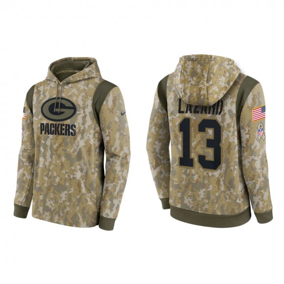 Men's Allen Lazard Green Bay Packers Camo 2021 Salute To Service Therma Hoodie