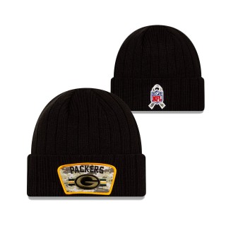 2021 Salute To Service Packers Black Cuffed Knit Hat