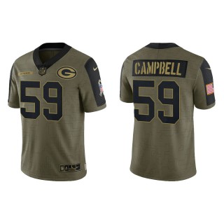 Men's De'Vondre Campbell Green Bay Packers Olive 2021 Salute To Service Limited Jersey