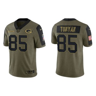 Men's Robert Tonyan Green Bay Packers Olive 2021 Salute To Service Limited Jersey
