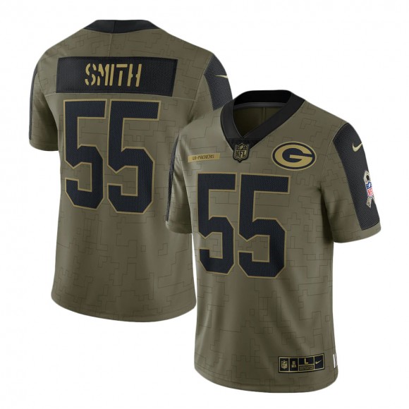 2021 Salute To Service Packers Za'Darius Smith Olive Limited Player Jersey