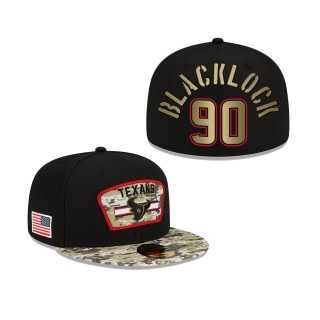 Men's Ross Blacklock Houston Texans Black Camo 2021 Salute To Service 59FIFTY Fitted Hat