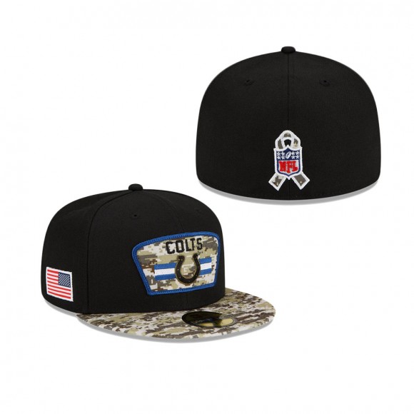 2021 Salute To Service Colts Black Camo 59FIFTY Fitted Hat