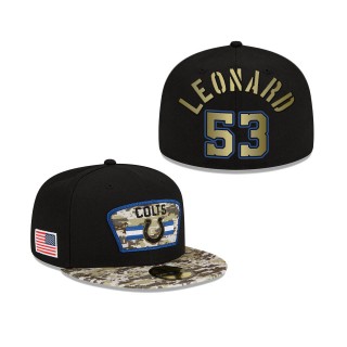 Men's Darius Leonard Indianapolis Colts Black Camo 2021 Salute To Service 59FIFTY Fitted Hat