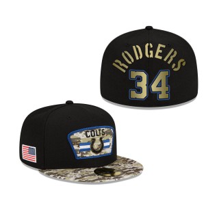 Men's Isaiah Rodgers Indianapolis Colts Black Camo 2021 Salute To Service 59FIFTY Fitted Hat