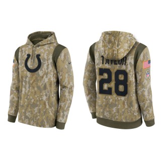Men's Jonathan Taylor Indianapolis Colts Camo 2021 Salute To Service Therma Hoodie