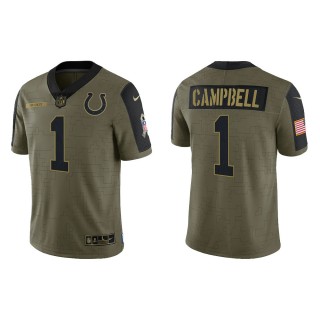 Men's Parris Campbell Indianapolis Colts Olive 2021 Salute To Service Limited Jersey