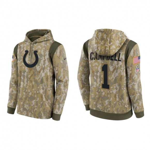 Men's Parris Campbell Indianapolis Colts Camo 2021 Salute To Service Therma Hoodie