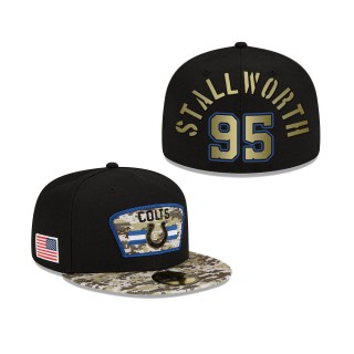 Men's Taylor Stallworth Indianapolis Colts Black Camo 2021 Salute To Service 59FIFTY Fitted Hat